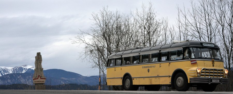 2015.03.29 Saurer 5 GVF-U Chruschtschow Postbus Sonderfahr am Semmering (1)